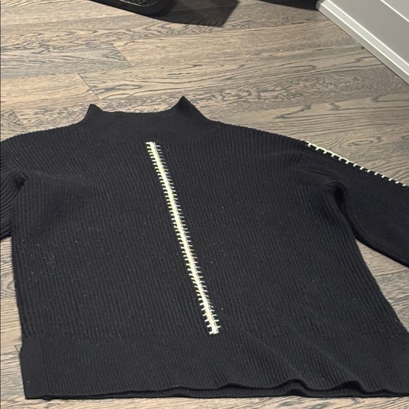 FCUk 1980’s contrast Stitch mock Sweater 3/4 Sleeve Size XS - Picture 5 of 17